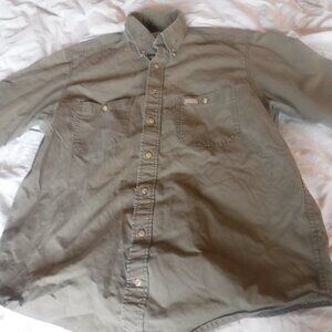 Carhartt Mens Taupe Short Sleeve Mens Button Front Shirt Size Medium Pre Owned